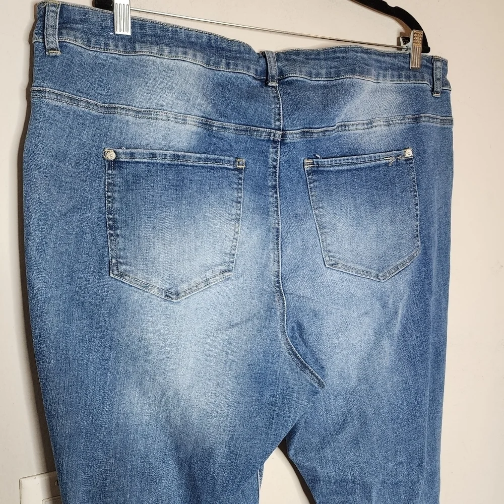 Gemma‎ Rae Stretch Denim Highrise Distressed Jeans Women's Plus Size 24W